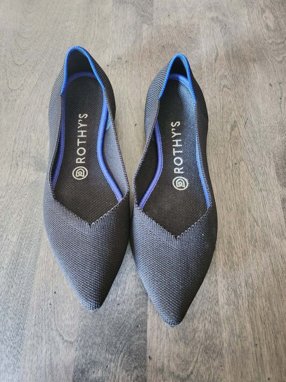 Rothy's The Point Black Knit Loafer Shoes Women's Size 7.5 Slip On Flats